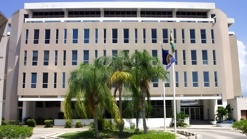 Institutional building representing oversight of deep-sea mining and seabed resources